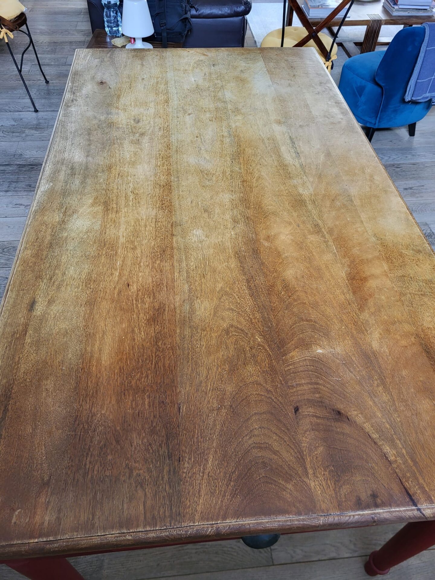 Table de salle à manger - manguier massif bicolore (naturel et rouge) Maison du monde – Image 10