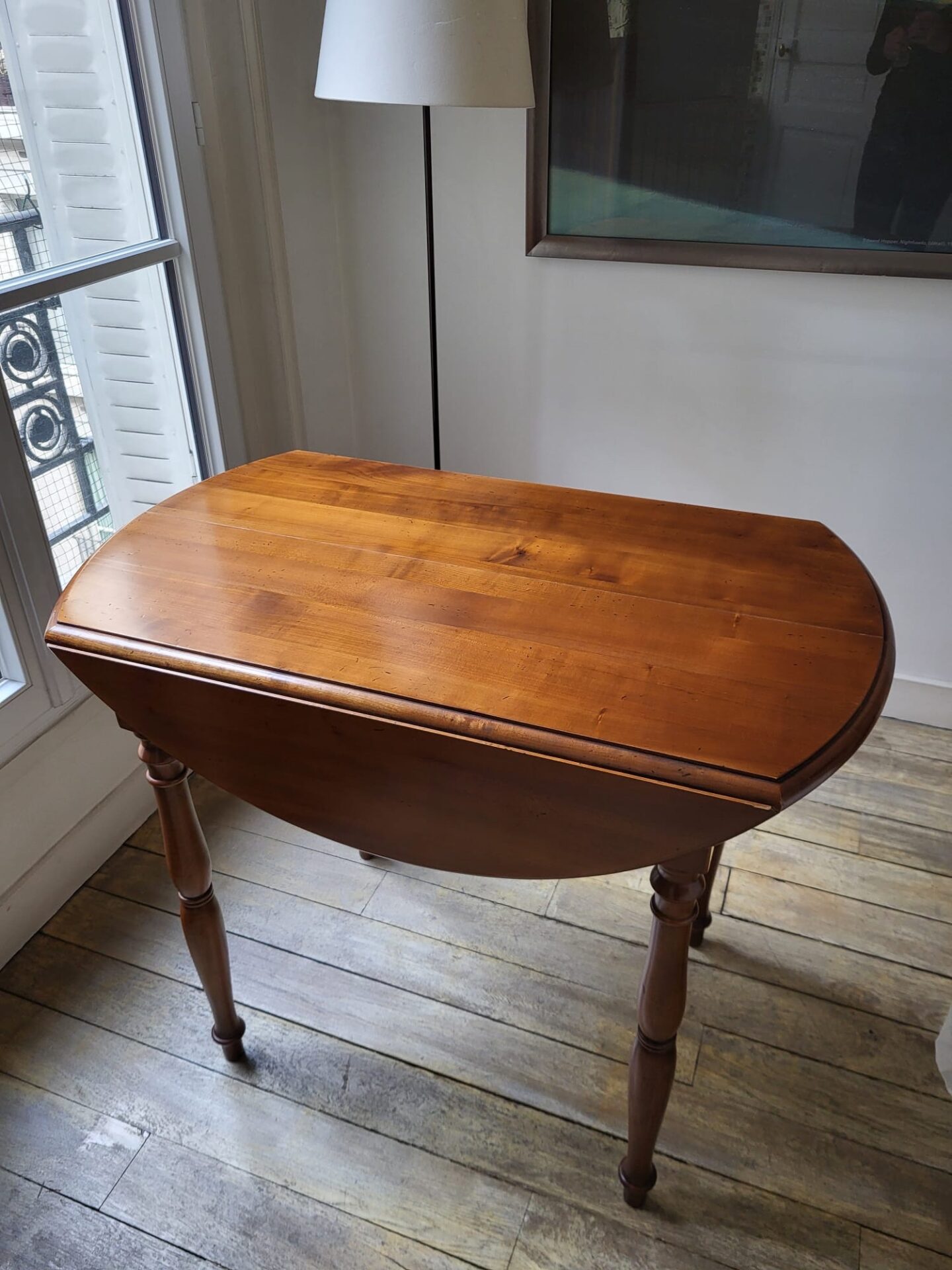 Table de salle à manger en merisier rabats pliants – Image 4