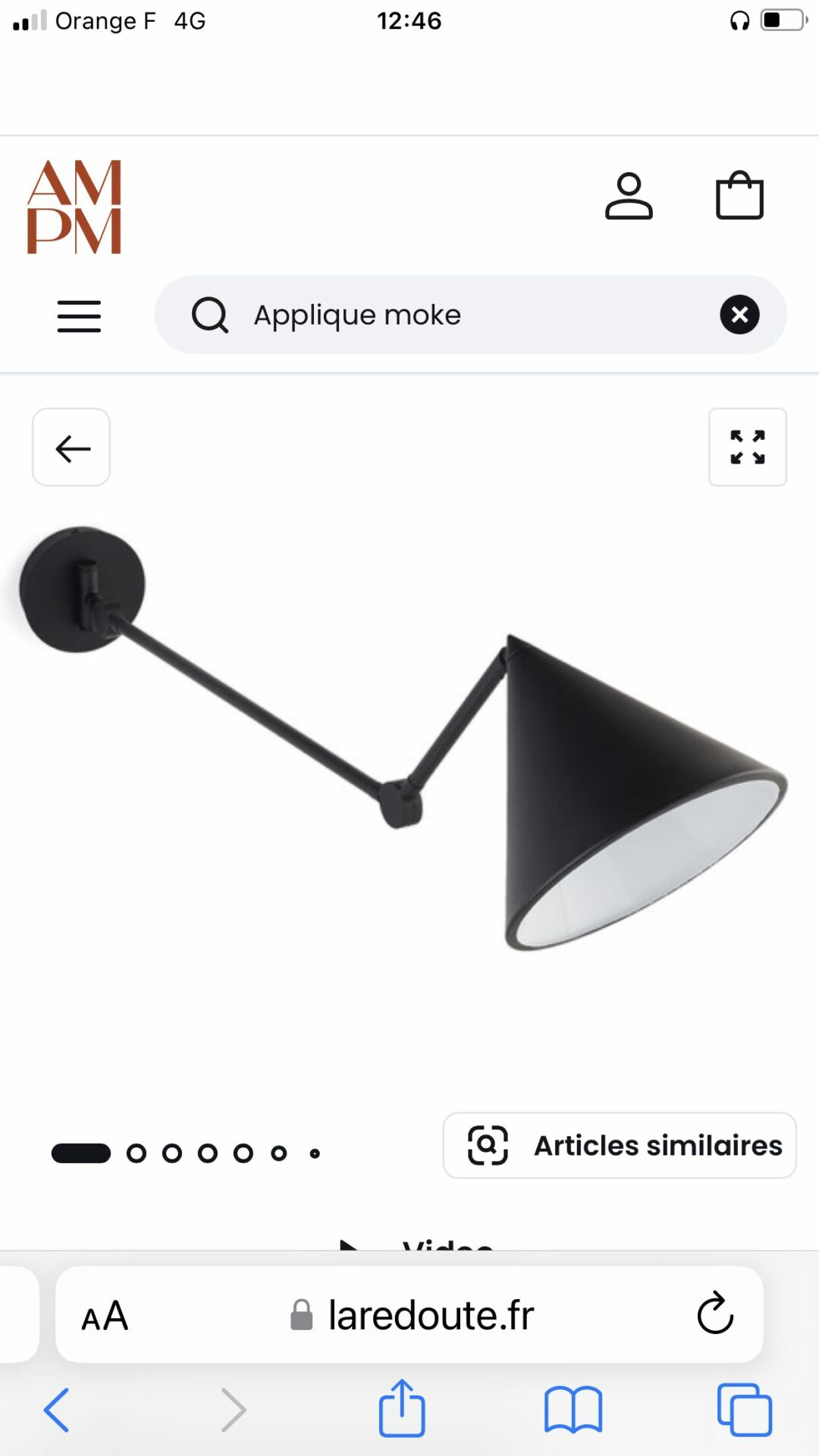 Applique murale noire MOKE LA REDOUTE neuve – Image 6