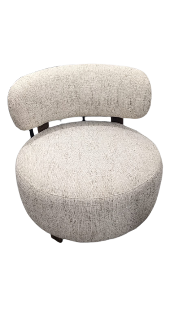 Fauteuil Platon noyer et tissu chiné