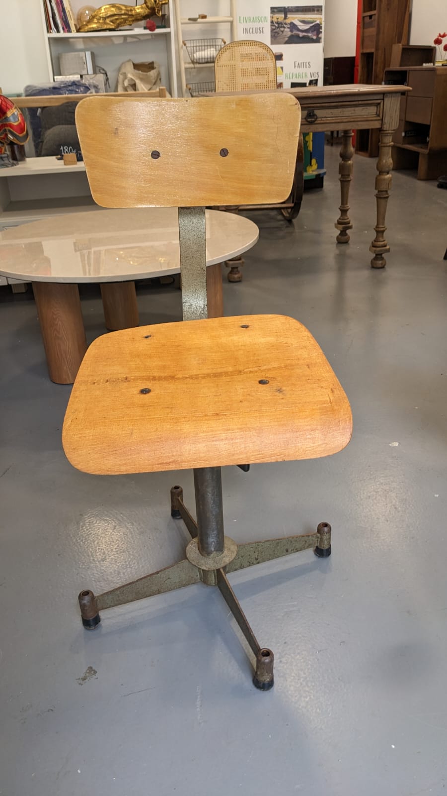 Chaise de bureau style industriel – Image 2