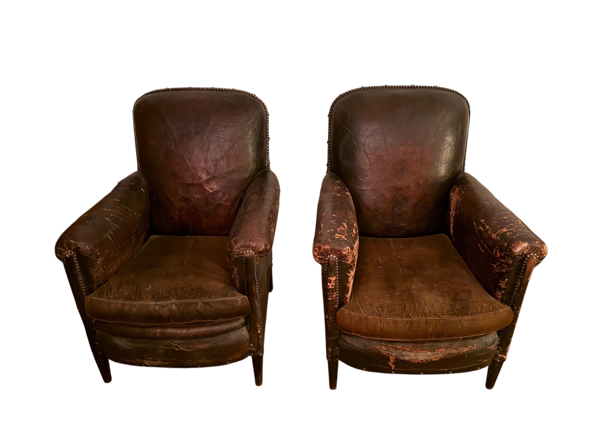 2 fauteuils club cuir