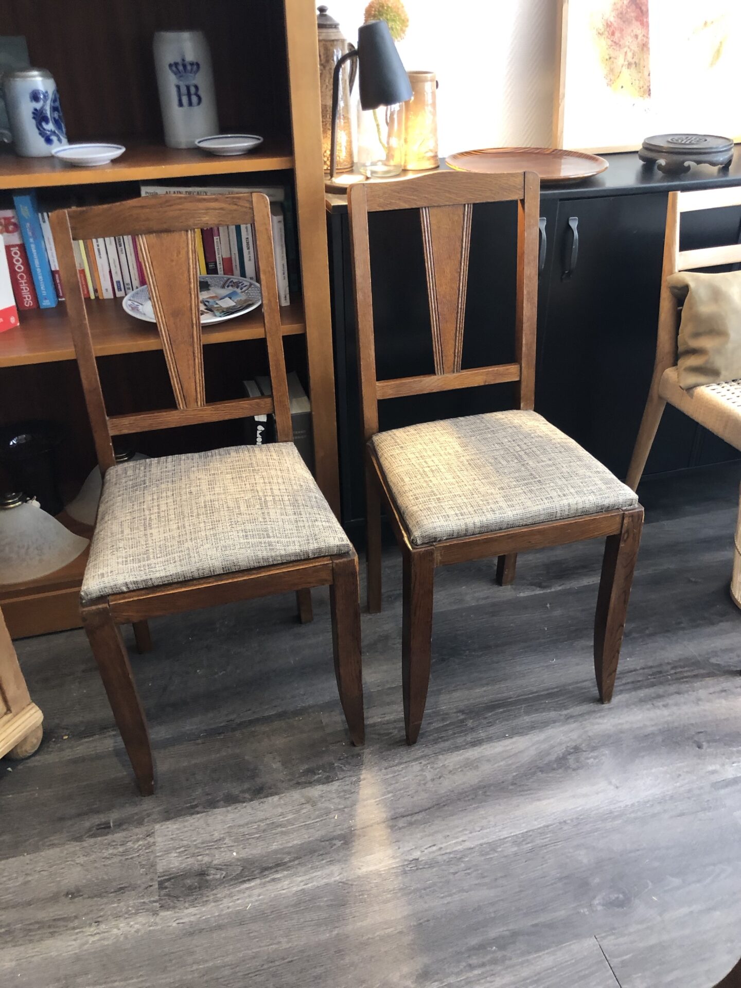 Paire de chaises Art déco retapissées – Image 3