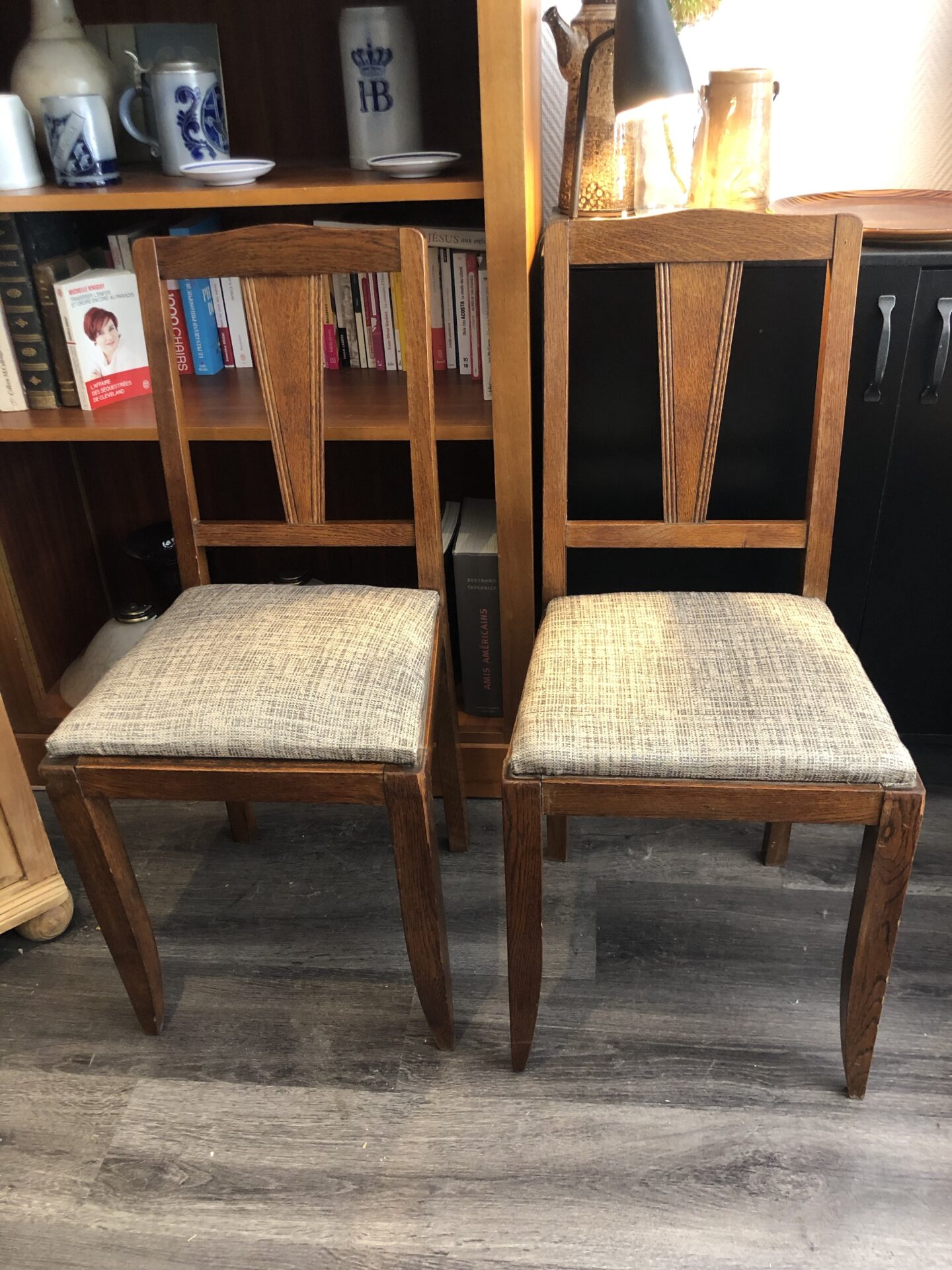 Paire de chaises Art déco retapissées – Image 7