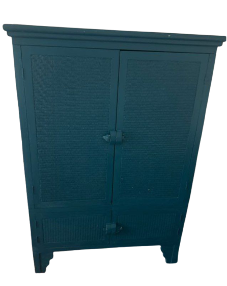 Armoire bleu cannage