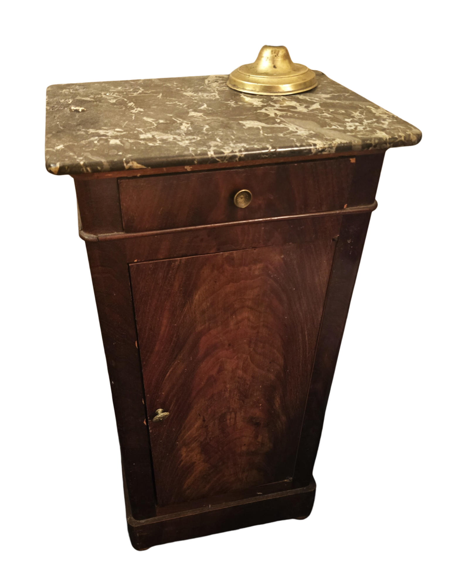 Table de chevet en bois massif et sa tablette en marbre