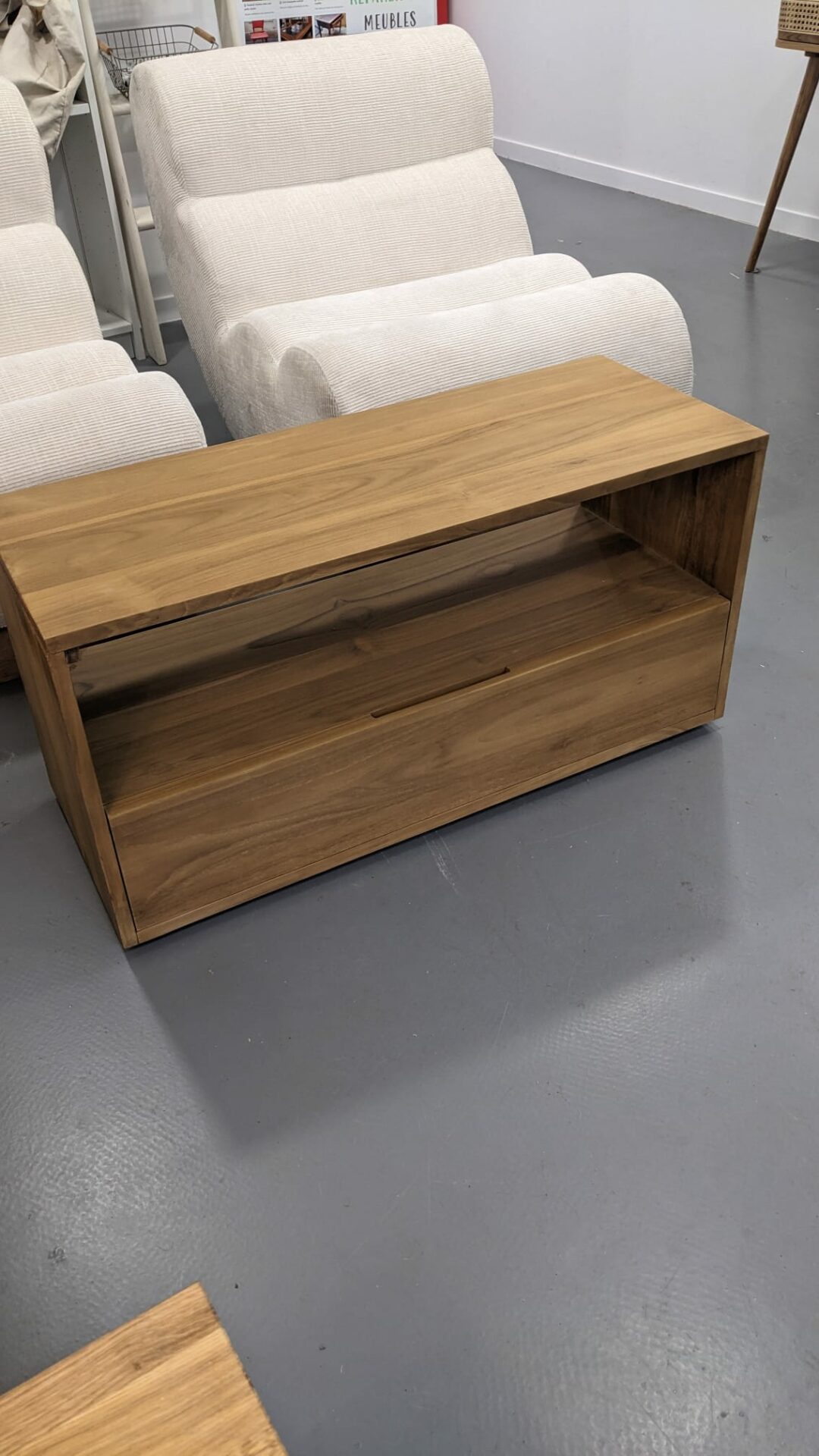 Meuble TV en teck massif 90 cm – Image 5