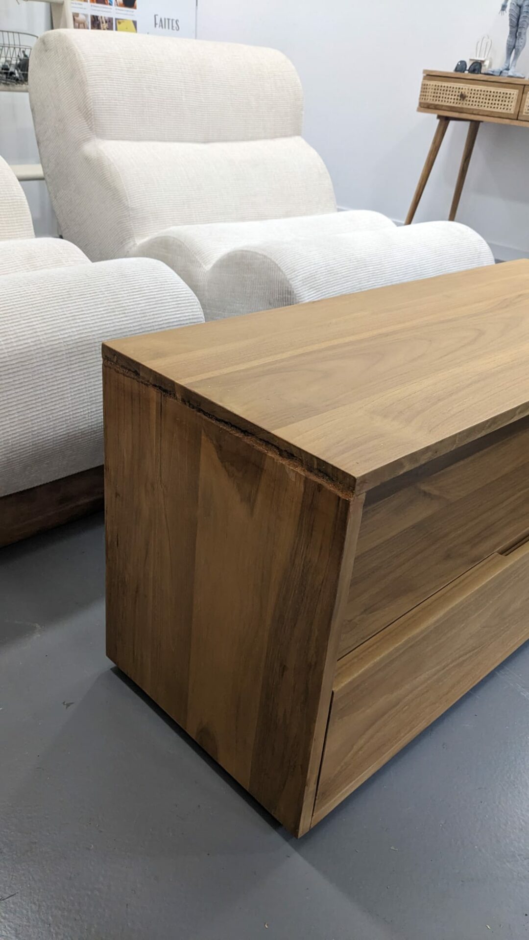 Meuble TV en teck massif 90 cm – Image 6
