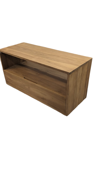 Meuble TV en teck massif 90 cm