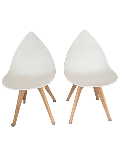 Paire de chaises bo concept Ottawa blanches