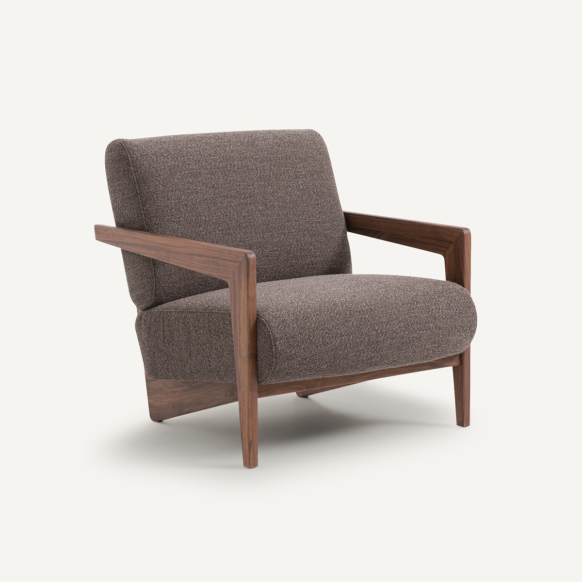 Fauteuil noyer massif et bouclette, Izag – Image 3