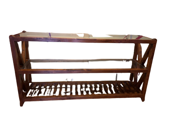 Console en bois et verre