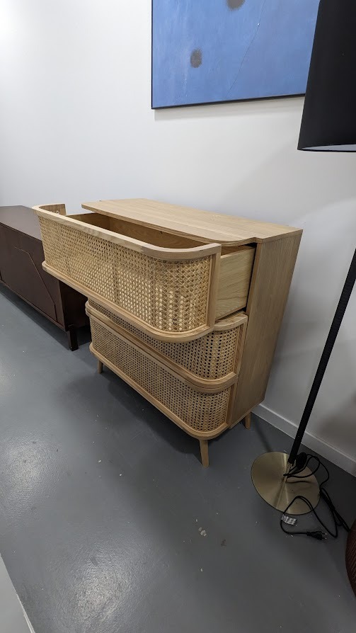 Commode 3 tiroirs en cannage Laora – Image 4