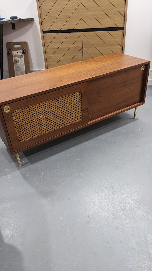 Meuble TV noyer et cannage, Redpop – Image 3