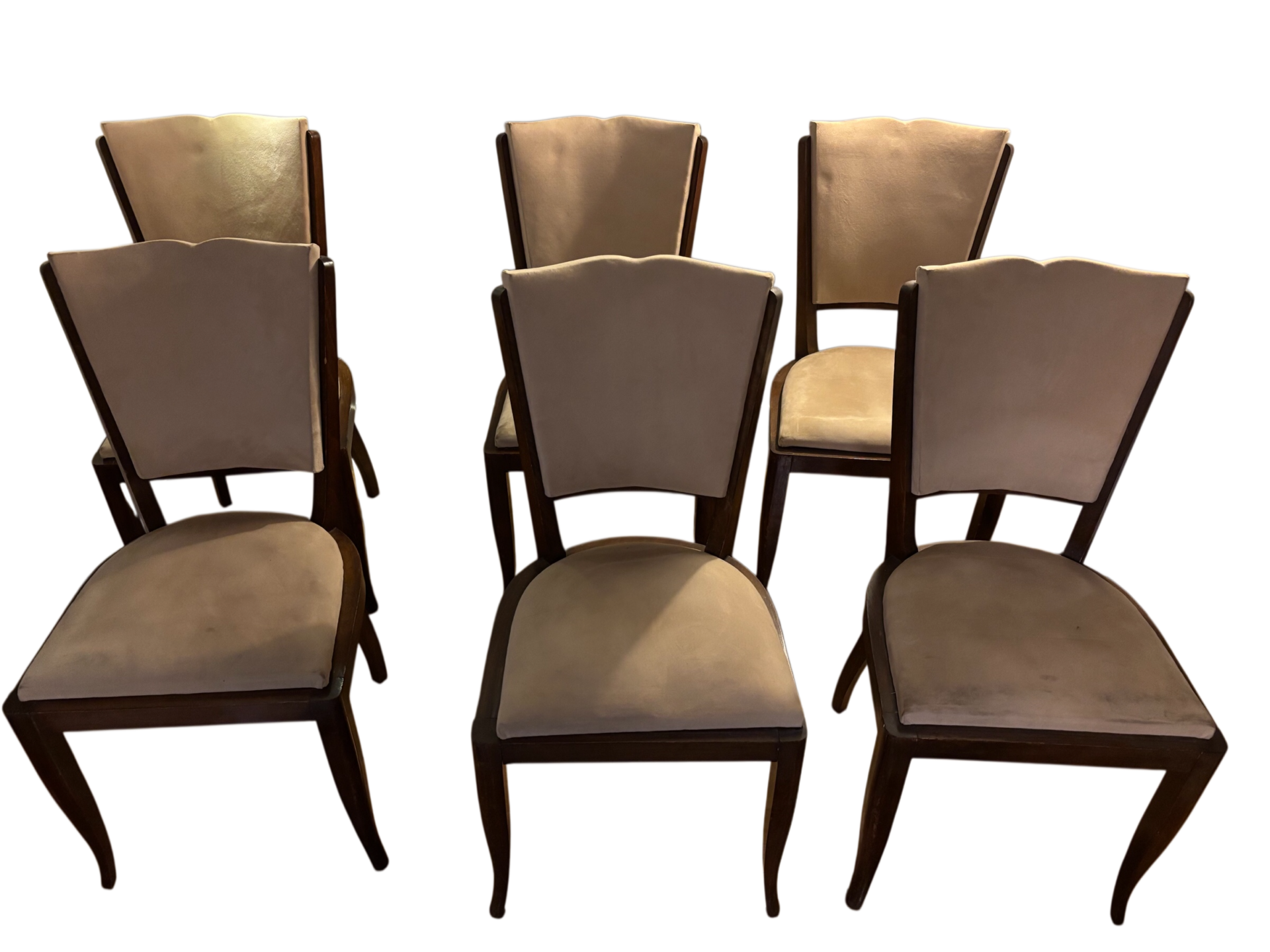 6 chaises tissu crème