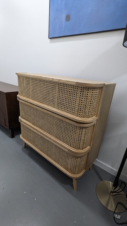Commode 3 tiroirs en cannage Laora – Image 3