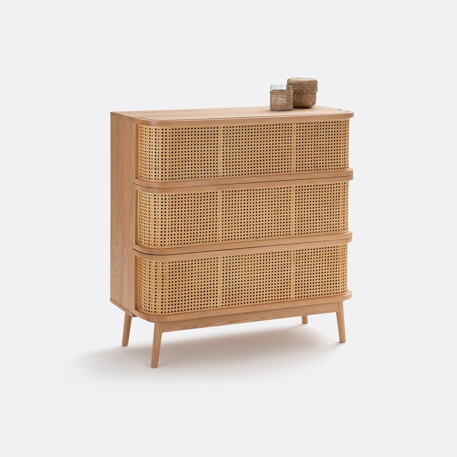Commode 3 tiroirs en cannage Laora – Image 2