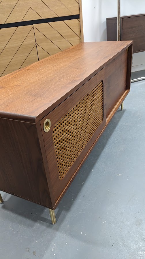 Meuble TV noyer et cannage, Redpop – Image 4