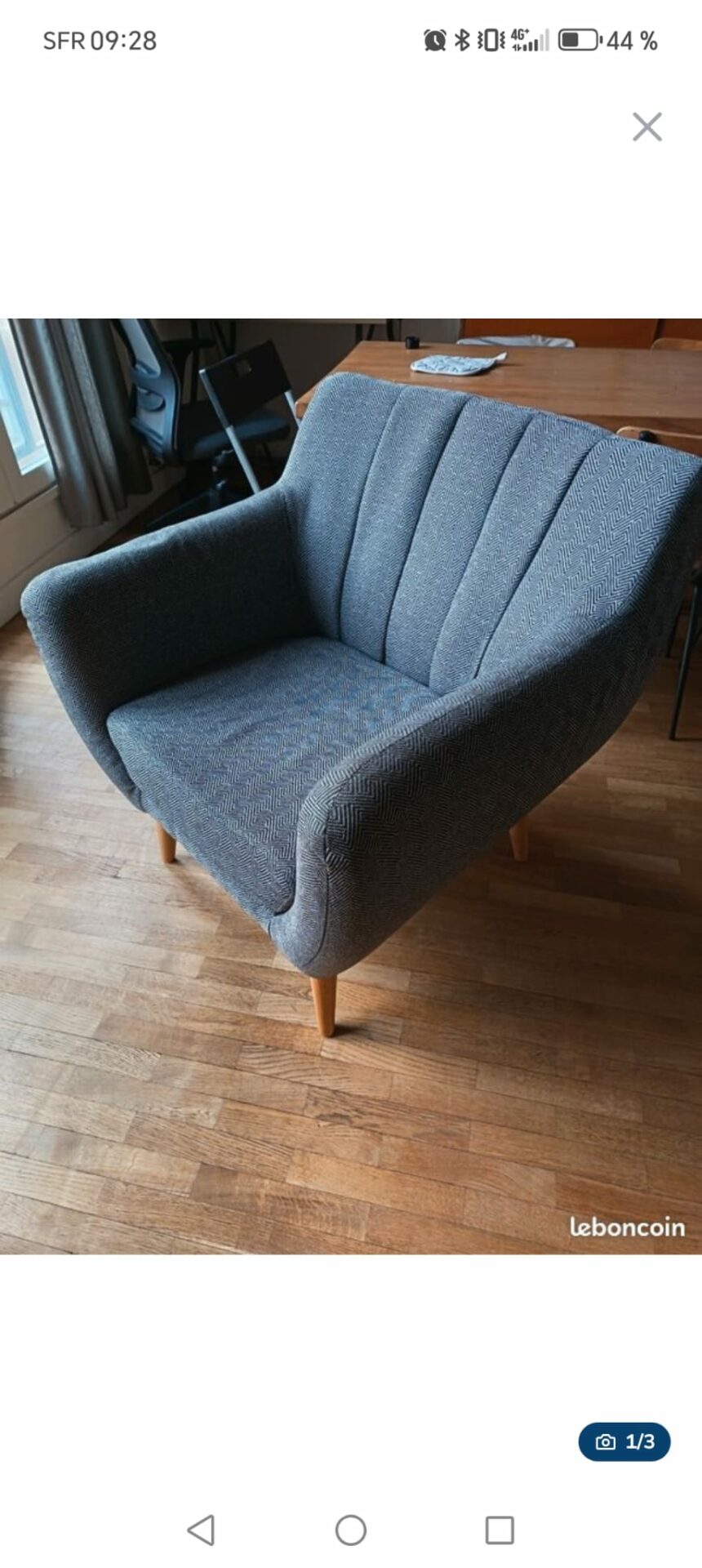 Fauteuil gris design scandinave – Image 4