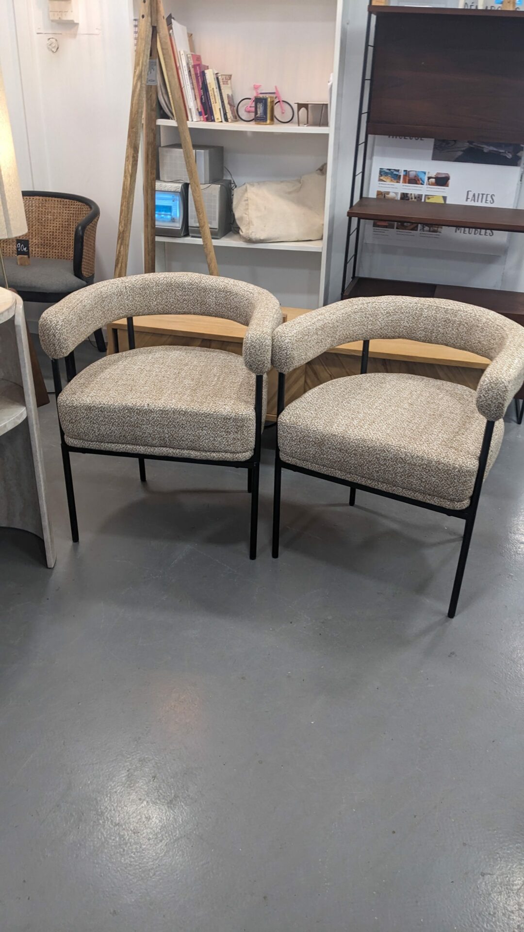 Paire de fauteuils ARCADE jaune moucheté – Image 3