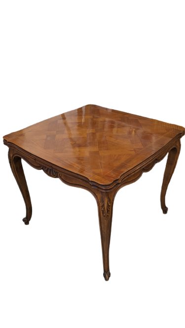 Table en marqueterie extensible