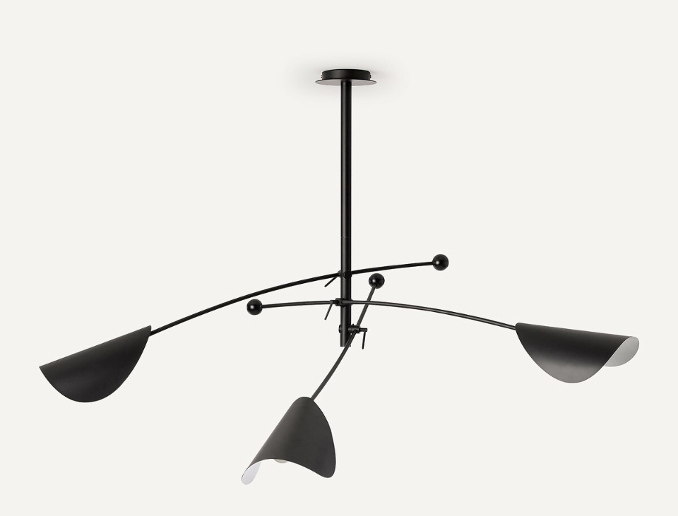 Plafonnier 3 bras orientables en metal noir AMPM – Image 2