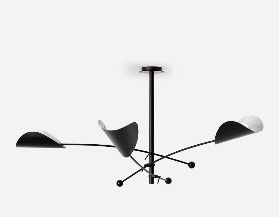 Plafonnier 3 bras orientables en metal noir AMPM – Image 3