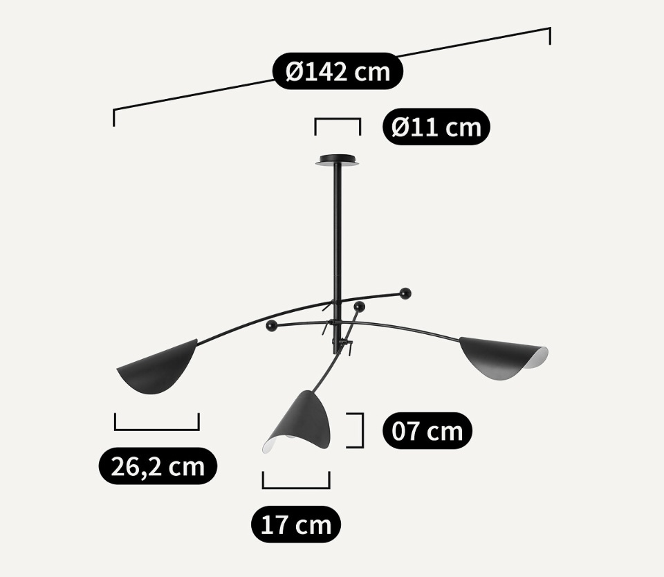 Plafonnier 3 bras orientables en metal noir AMPM – Image 5