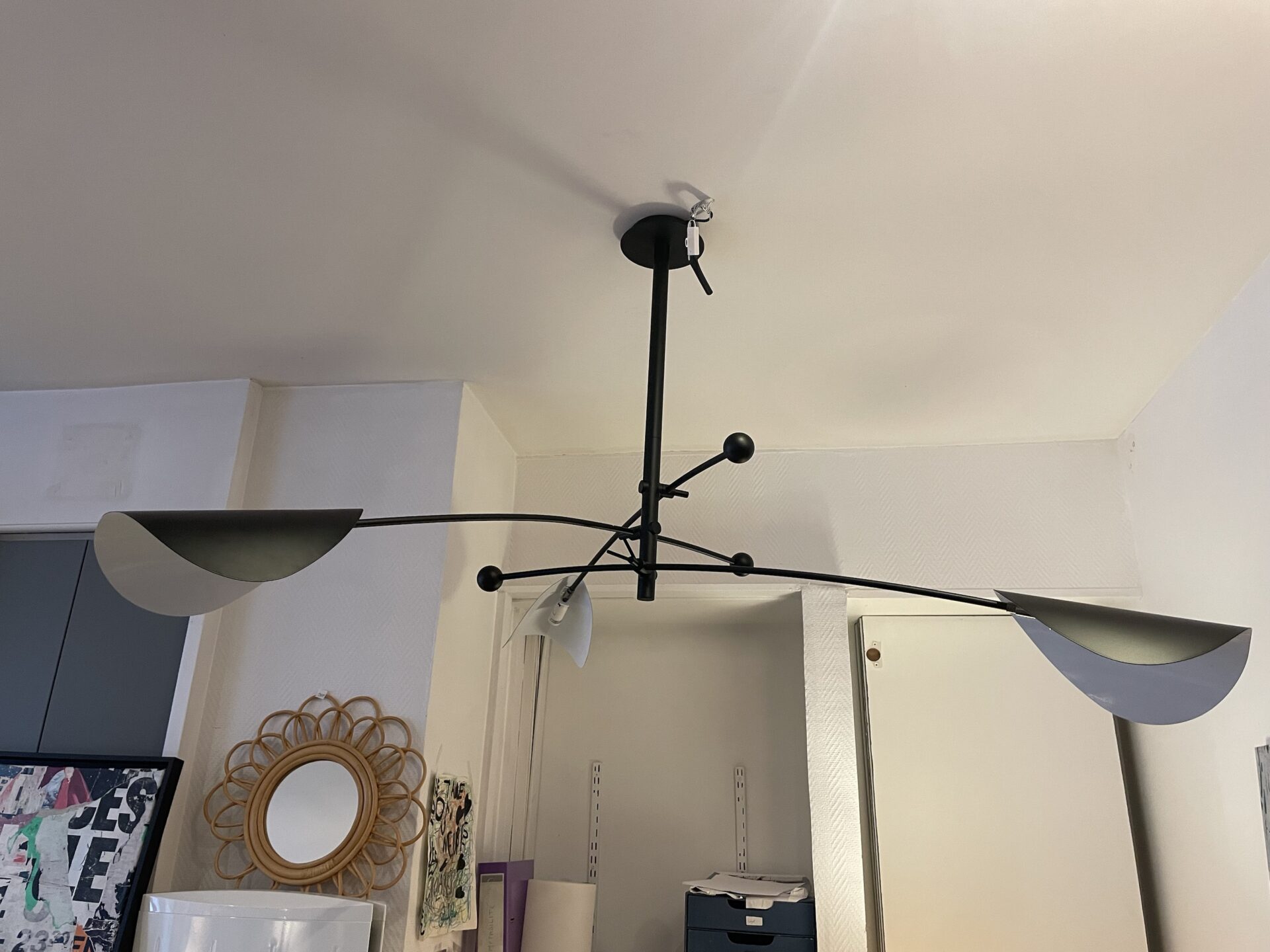 Plafonnier 3 bras orientables en metal noir AMPM – Image 6