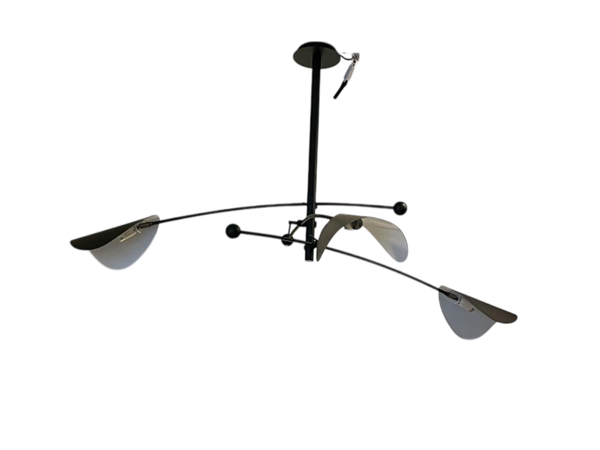 Plafonnier 3 bras orientables en metal noir AMPM