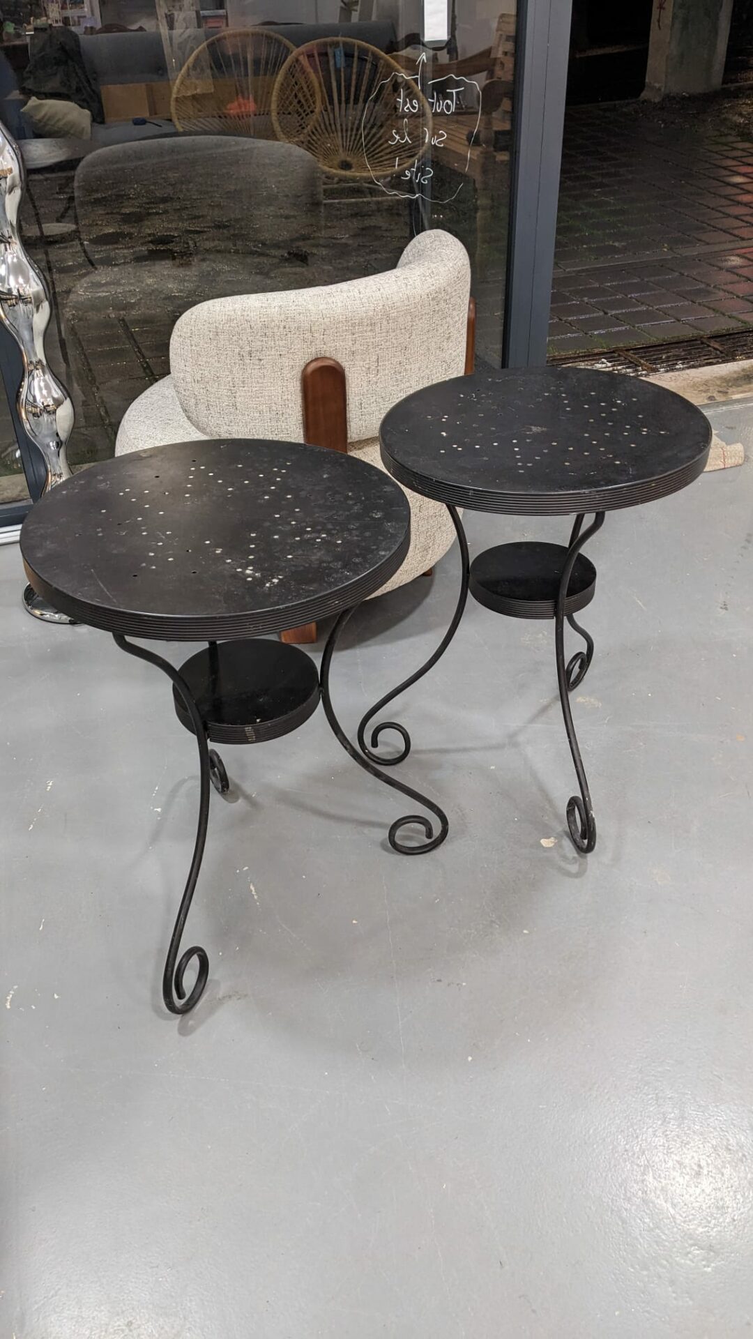 Paire de guéridons en fer Ikea vintage – Image 3