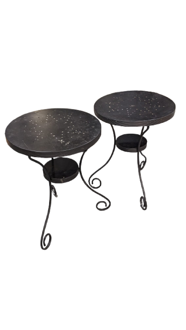 Paire de guéridons en fer Ikea vintage