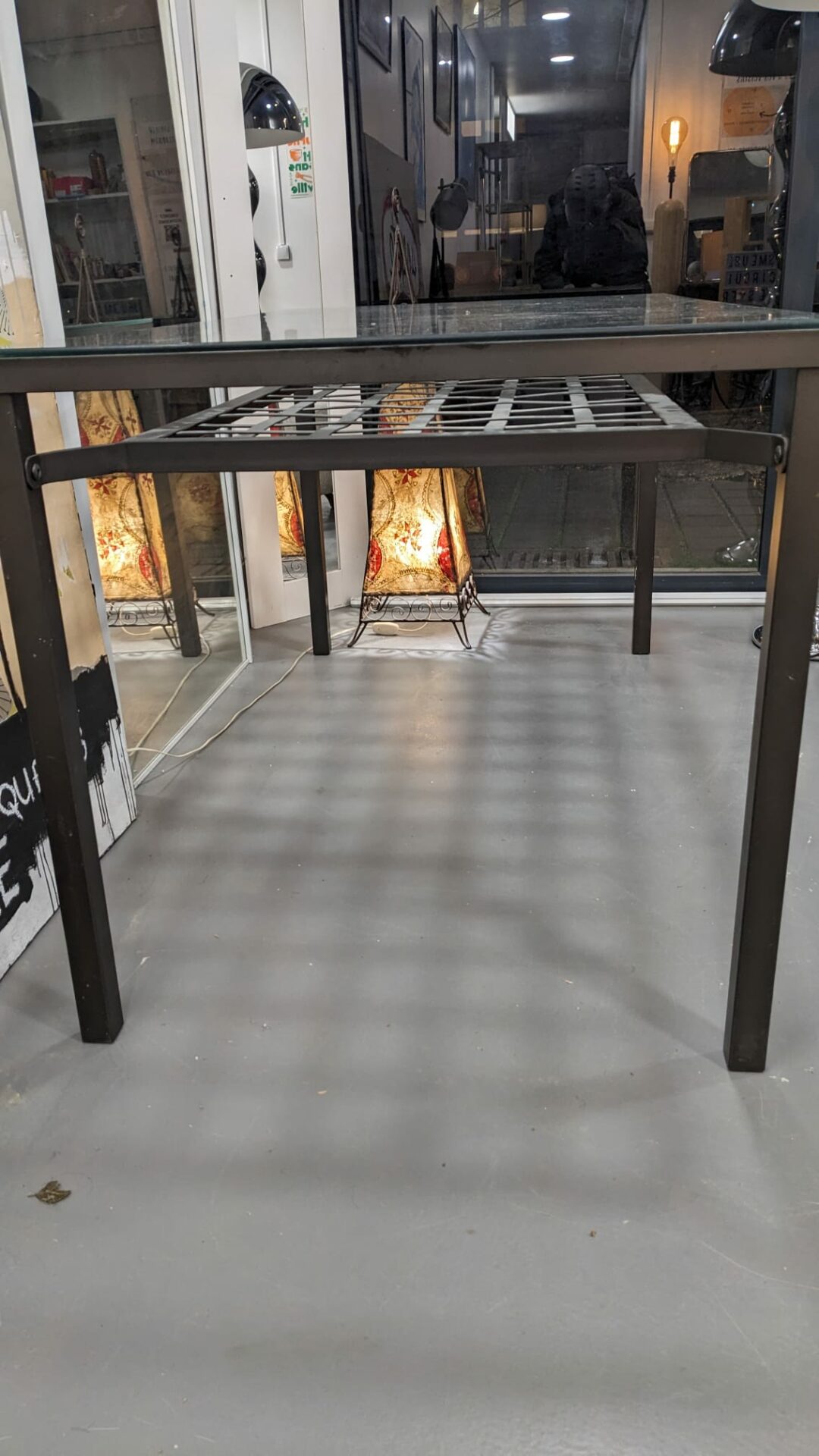 Table en verre et acier vintage Ikea 90' – Image 3