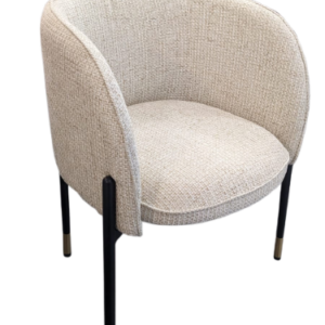 Chaise, Tweed crème & métal noir CHUCK