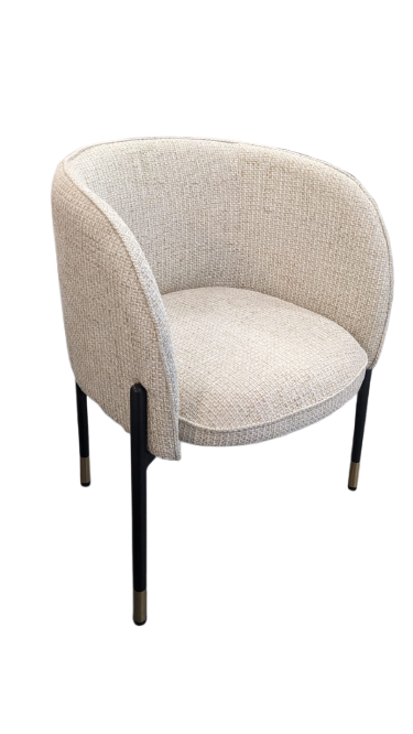 Chaise, Tweed crème & métal noir CHUCK