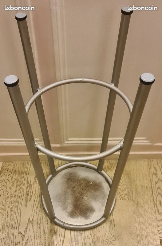 Tabouret Bar Acier Gris Métallisé Ancien – Image 4