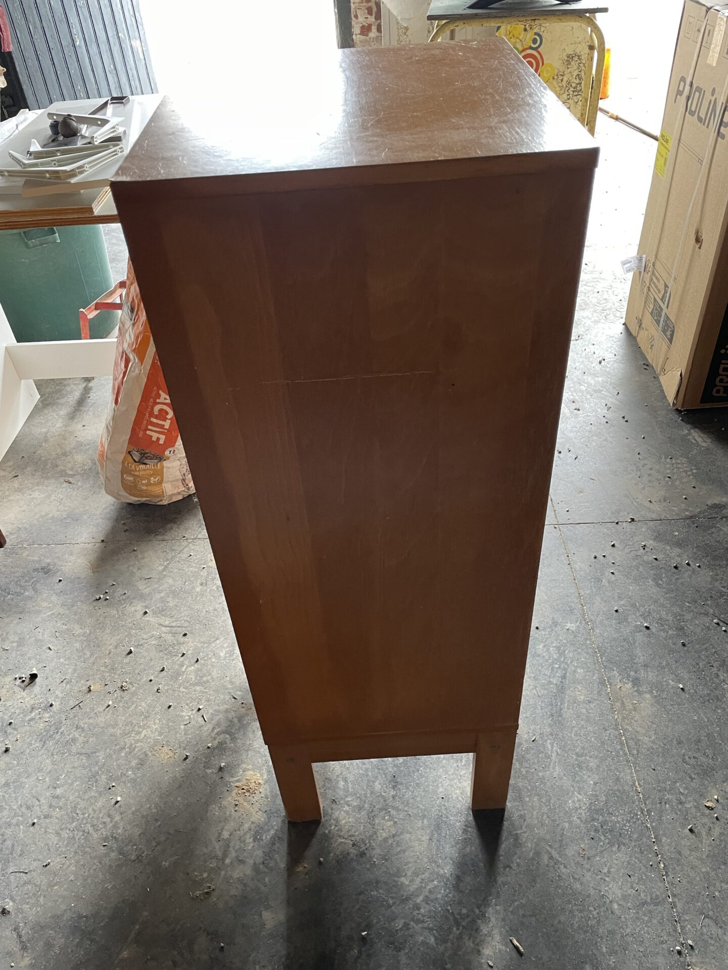 Colonne de rangement bois blond vintage – Image 7