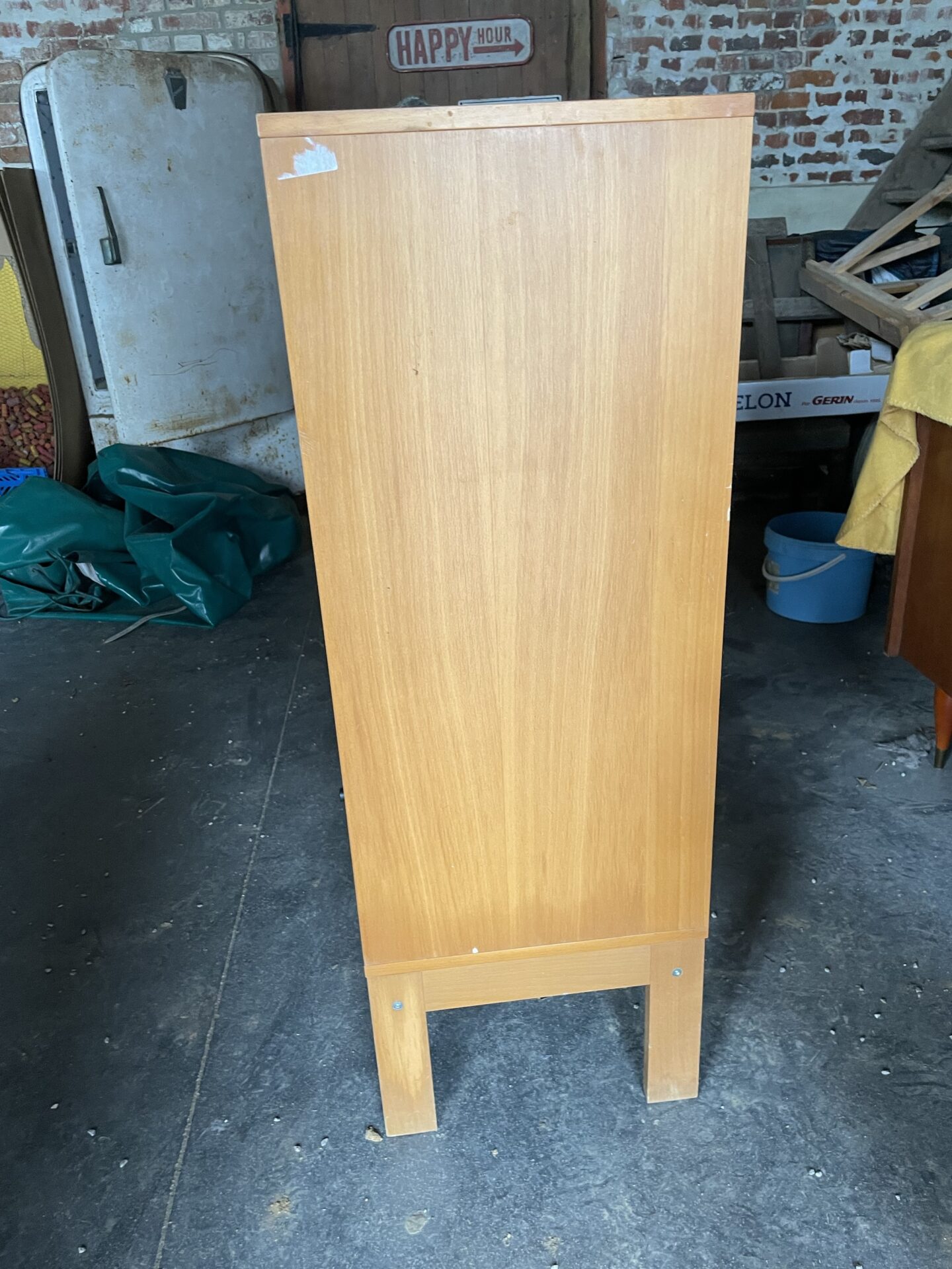 Colonne de rangement bois blond vintage – Image 8