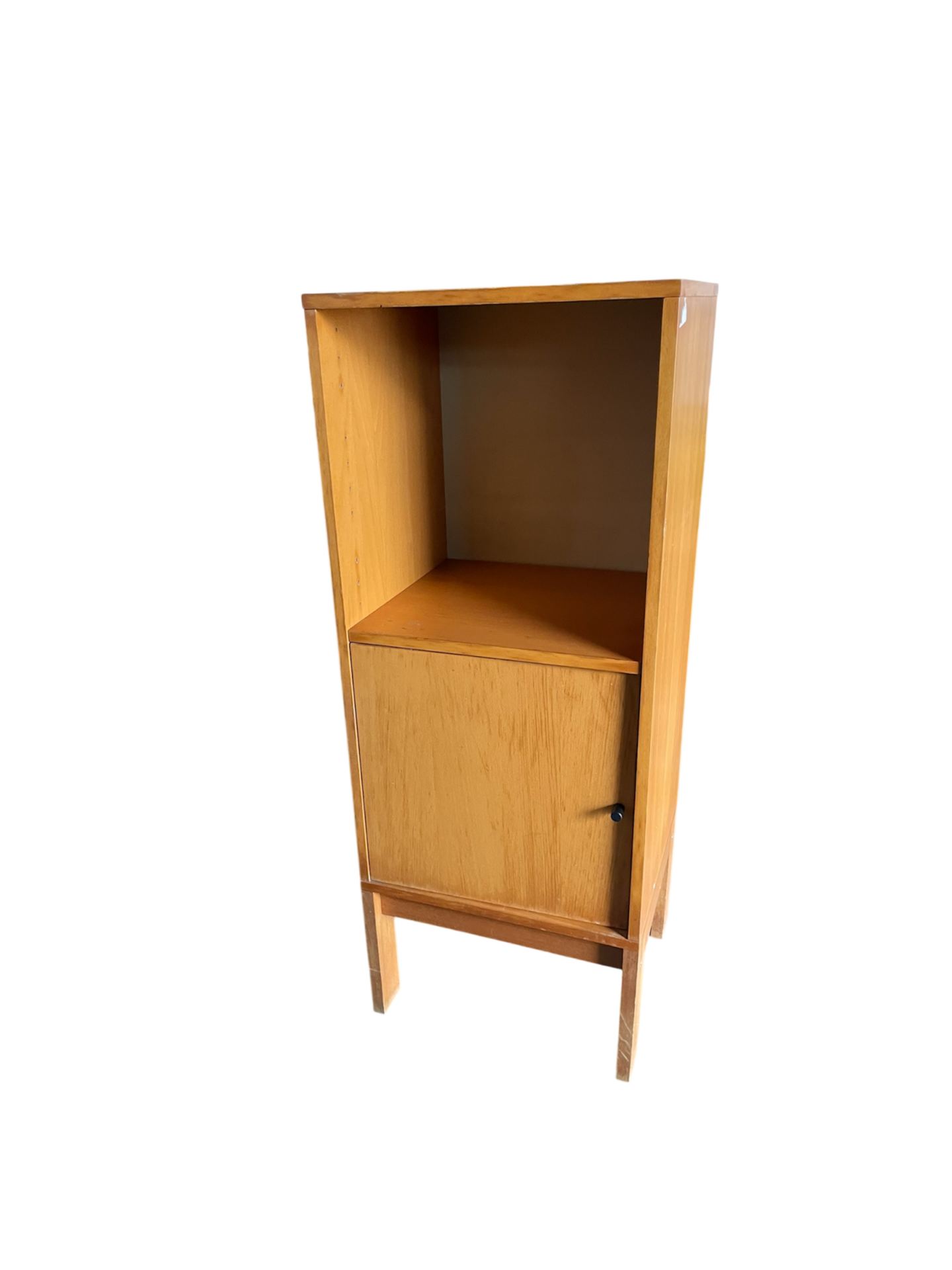 Colonne de rangement bois blond vintage