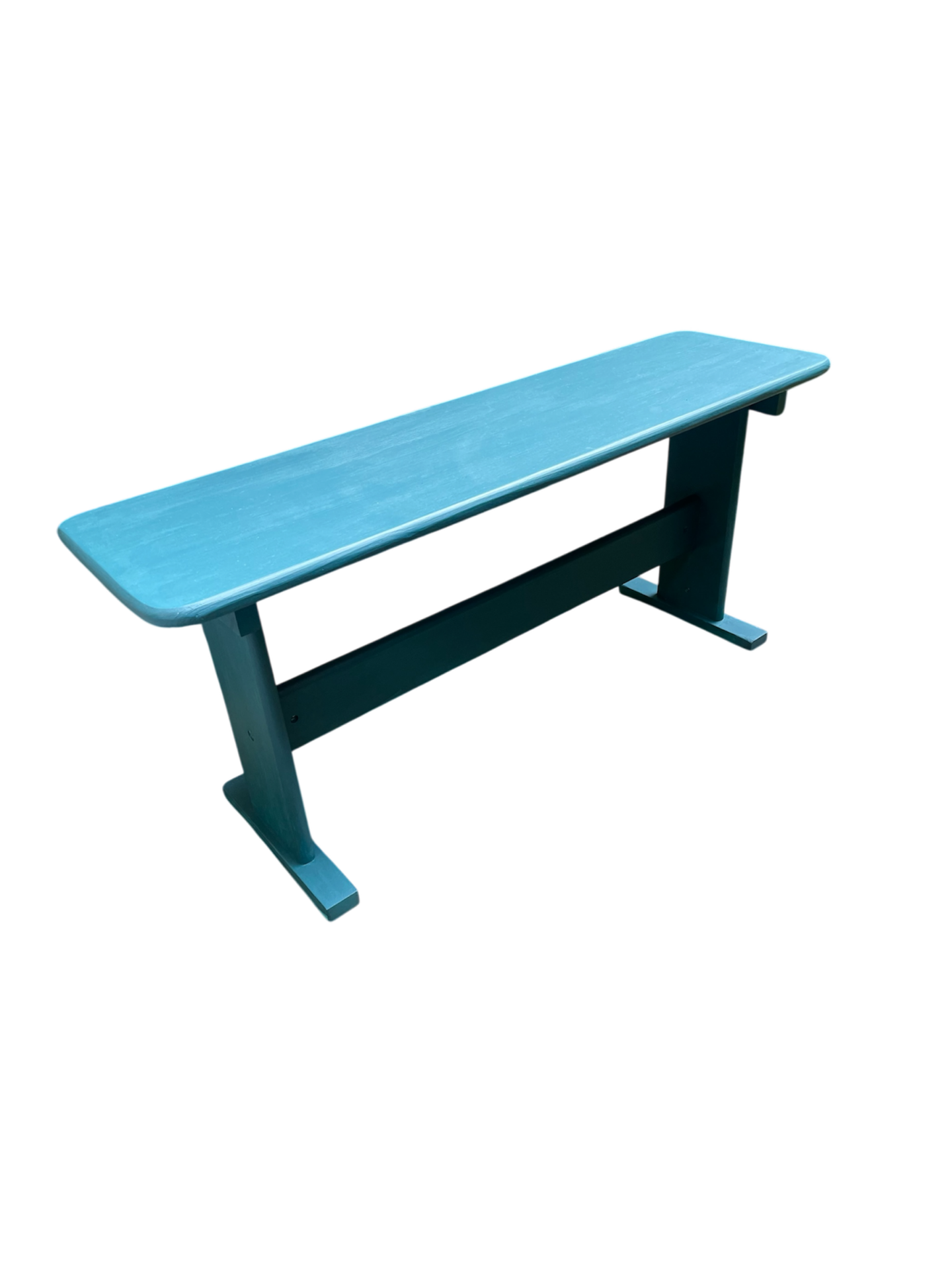 Banc en bois bleu canard
