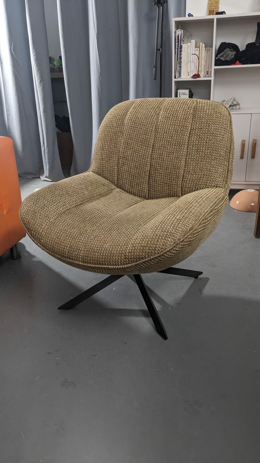 Fauteuil NV GALLERY WILLOW tweed jaune Miami – Image 3