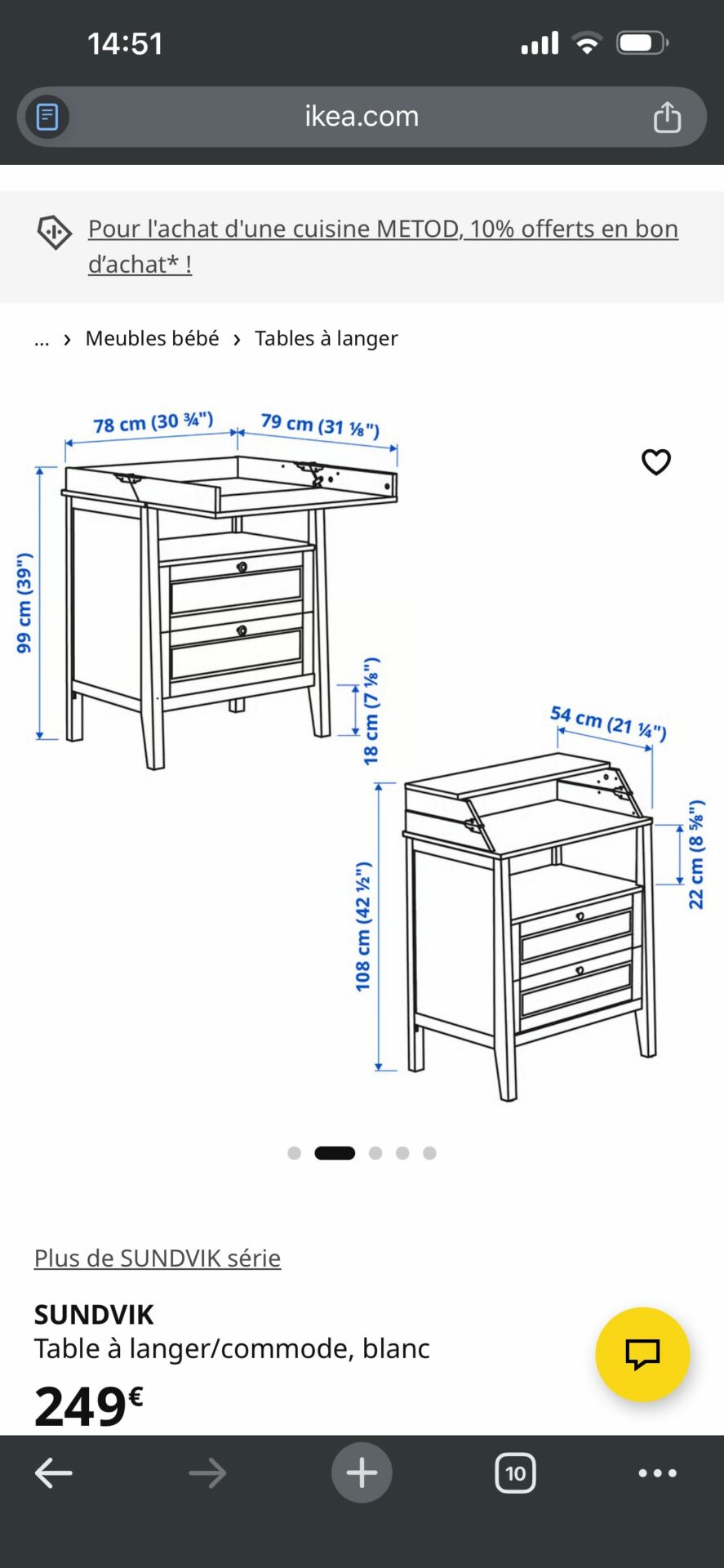 Sundvik table a langer/commode IKEA – Image 3
