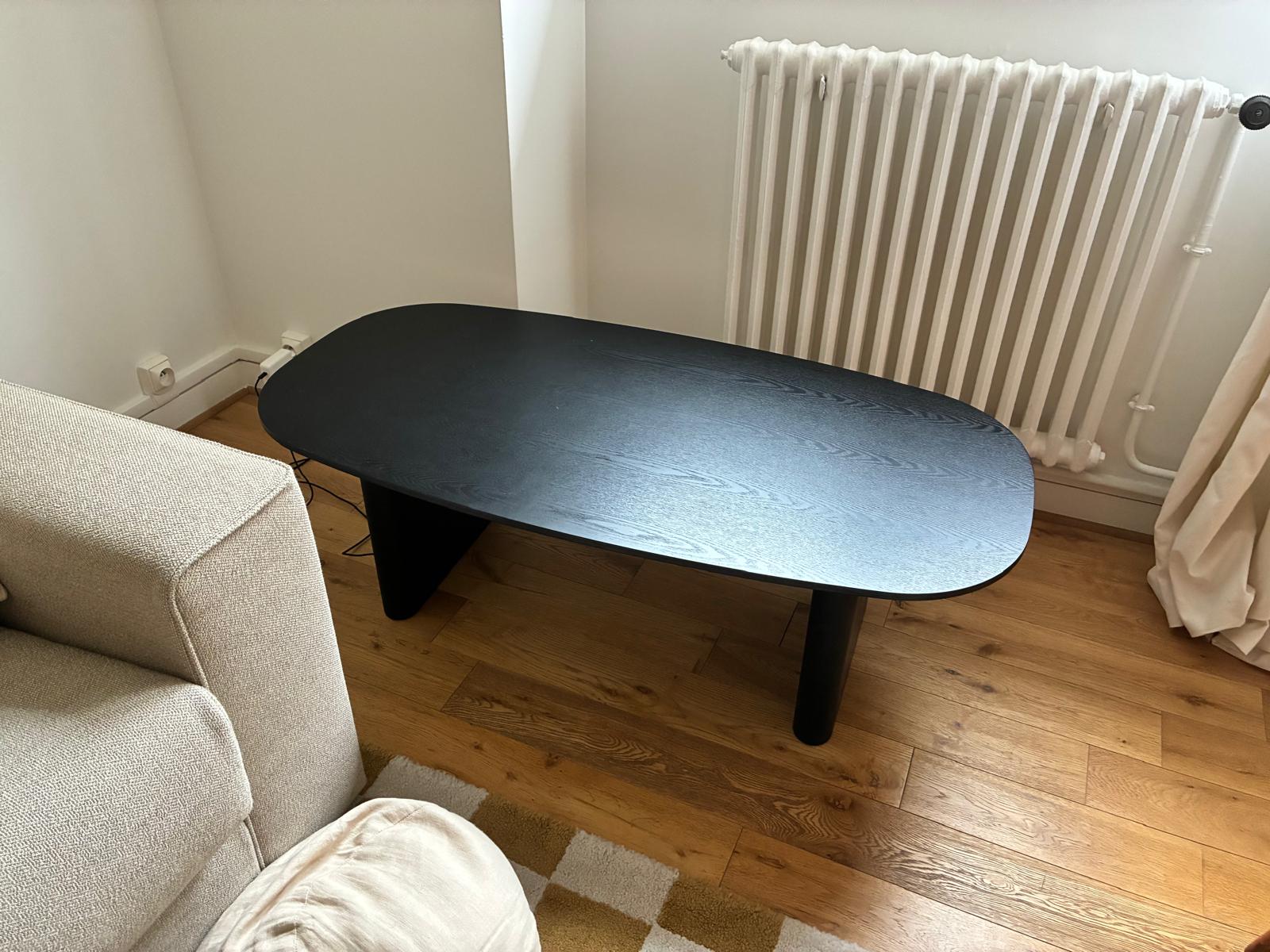 Table basse habillage frêne noir – Image 3