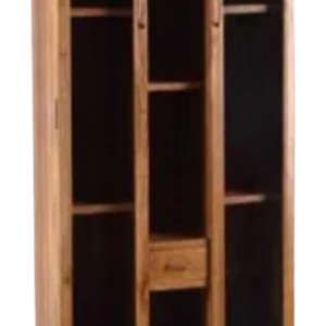 Armoire-bibliothèque vintage en bois massif