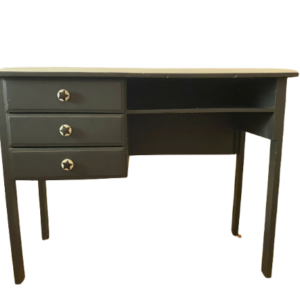 Bureau d’écolier vintage noir – 3 tiroirs