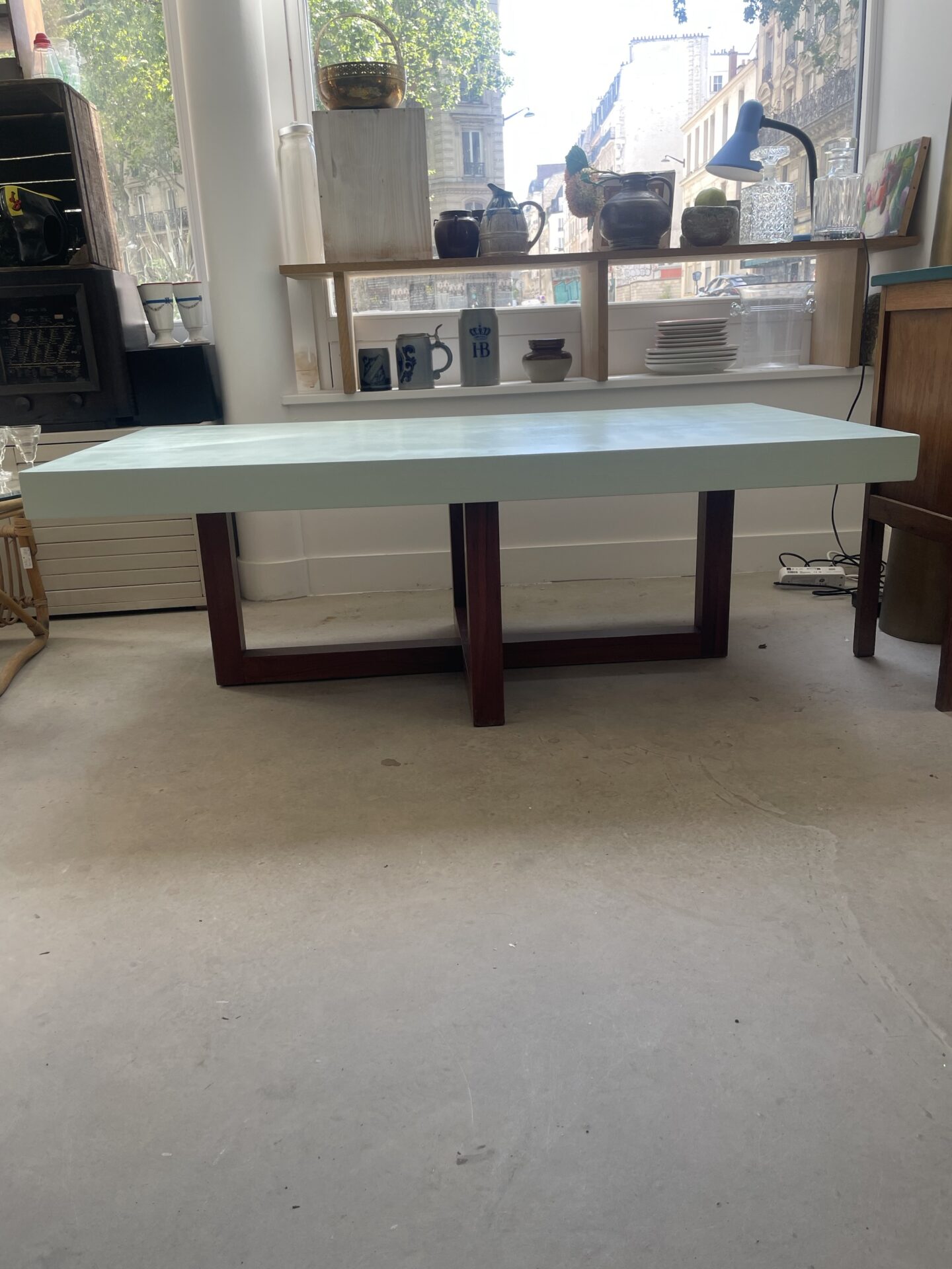 Table basse bois, plateau « menthe à l’eau » – Image 3
