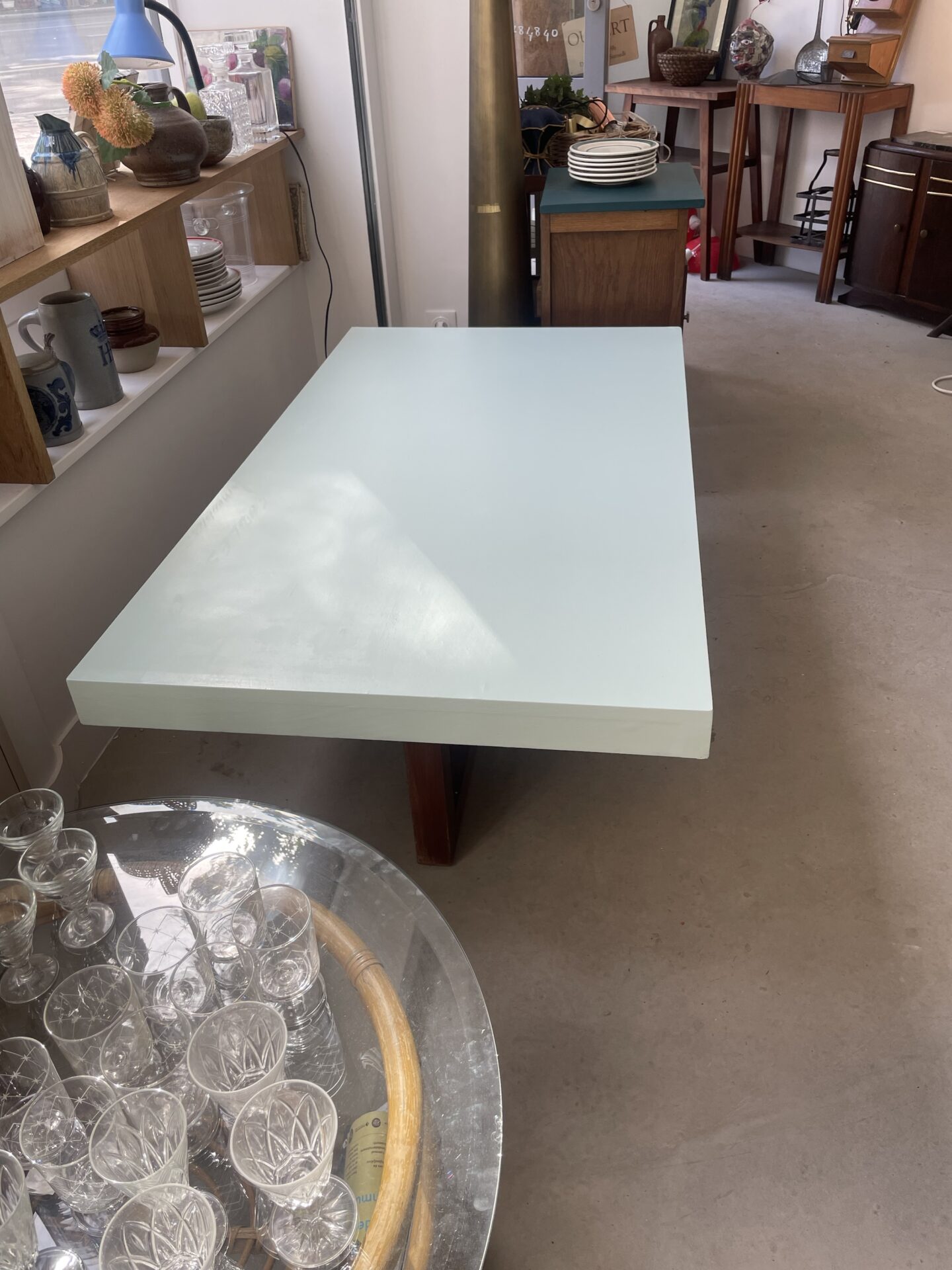Table basse bois, plateau « menthe à l’eau » – Image 4