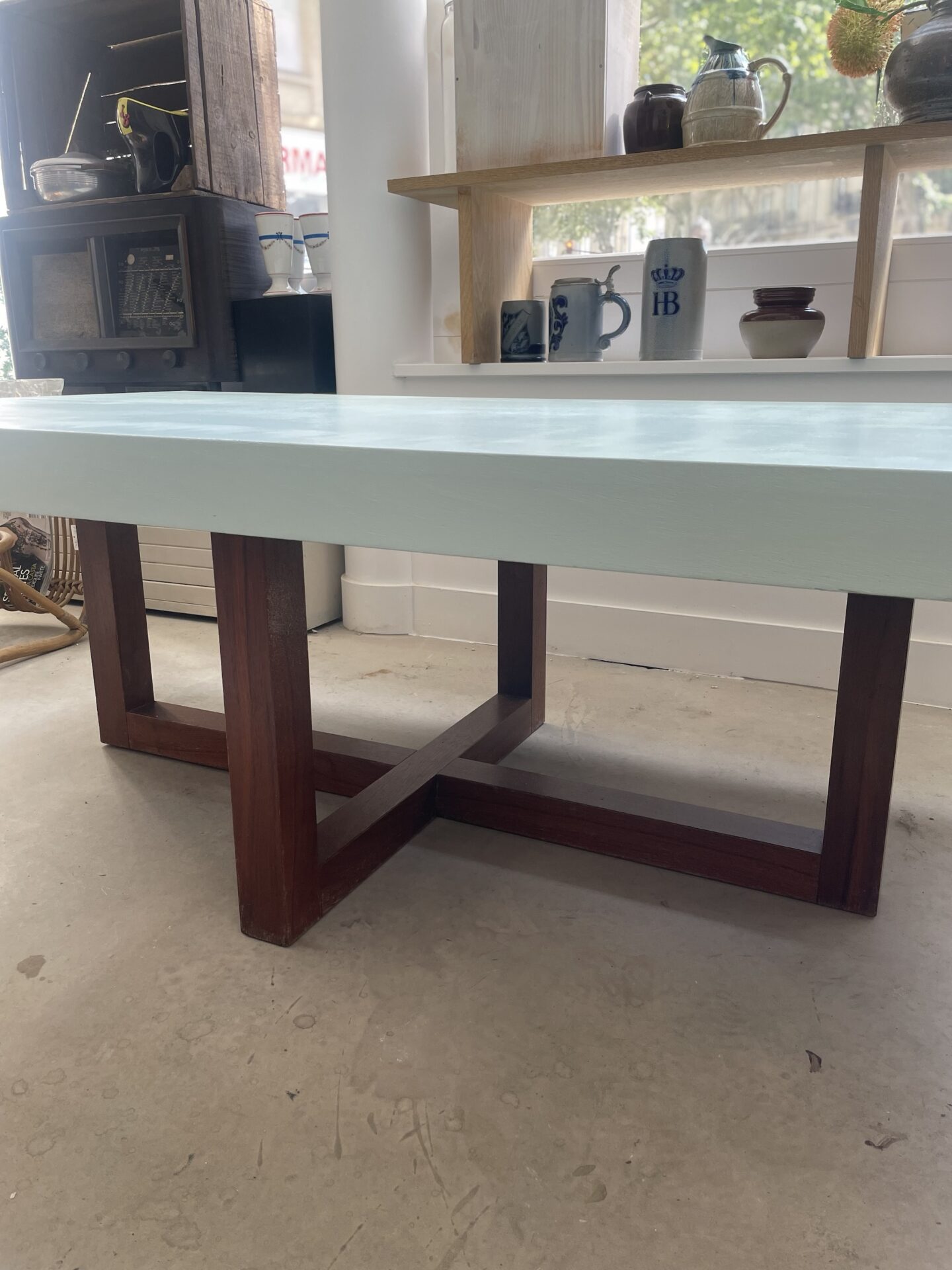 Table basse bois, plateau « menthe à l’eau » – Image 7
