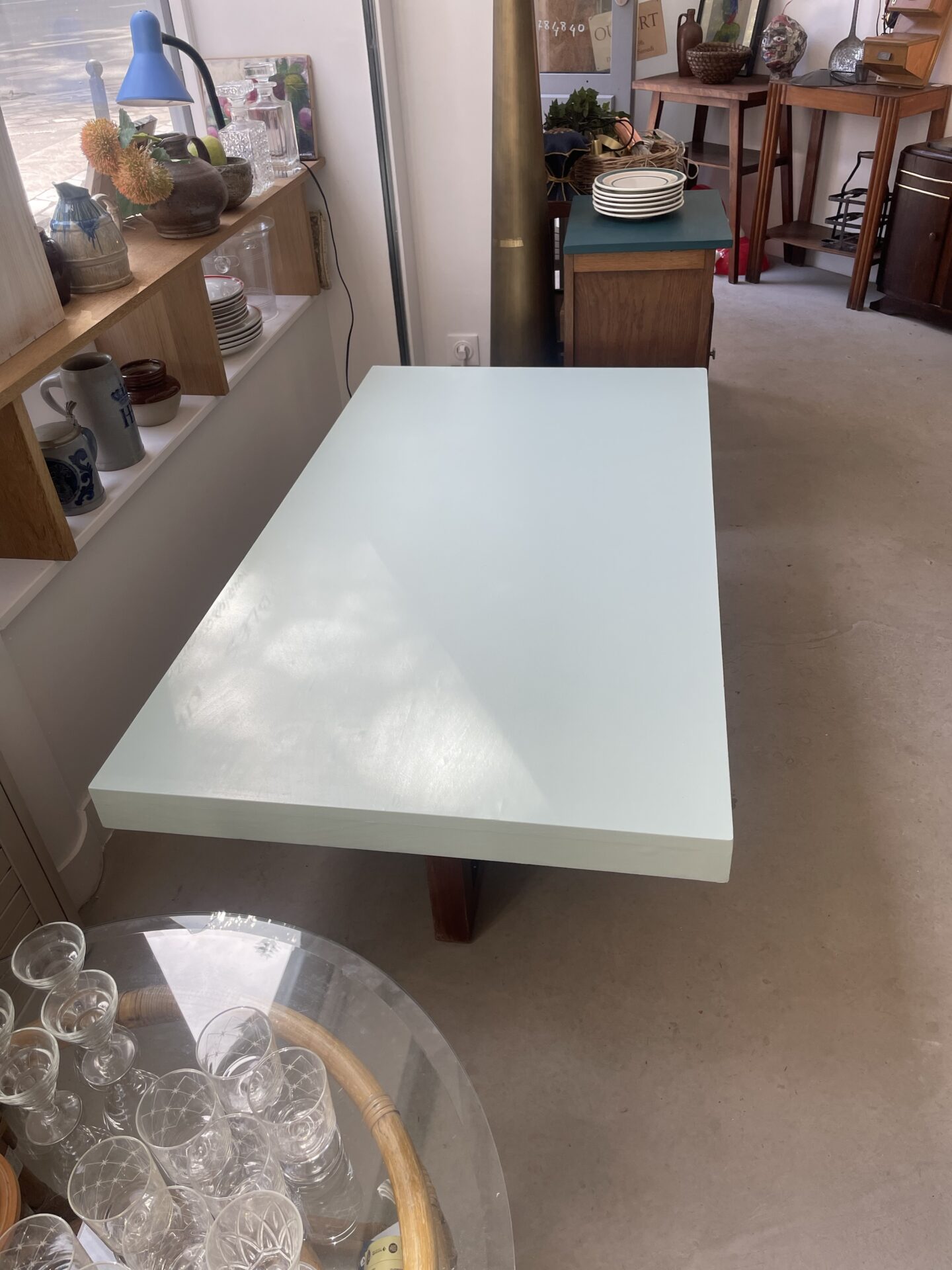 Table basse bois, plateau « menthe à l’eau » – Image 9