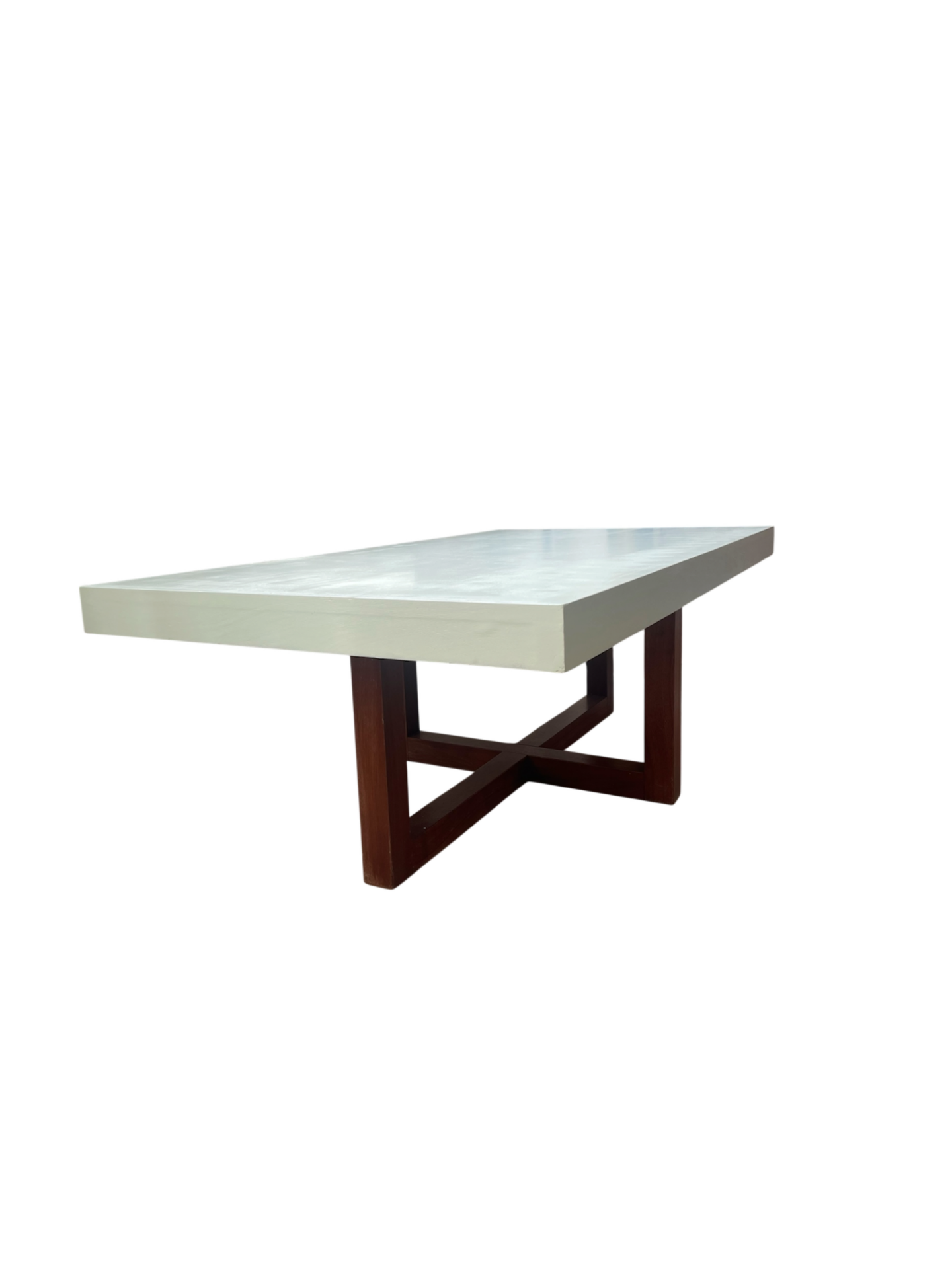 Table basse bois, plateau « menthe à l’eau »